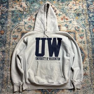 Vintage Washington Huskies Pro Weave Distressed Pullover Hoodie Large